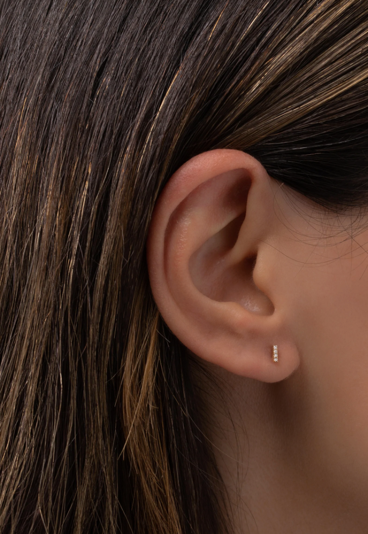 Mini diamond bar earrings Outlet