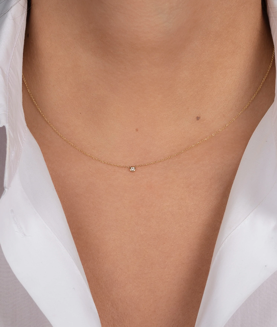 Mini Bezel Diamond Necklace