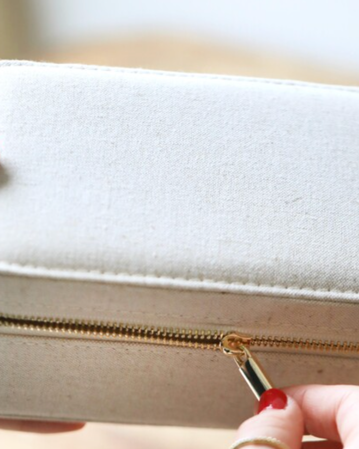 Natural Linen Jewelry Case