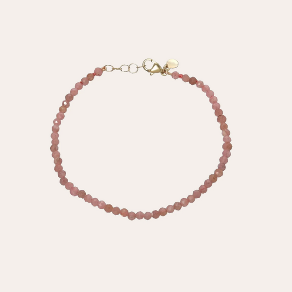 Pink Rhodochrosite Beaded Bracelet