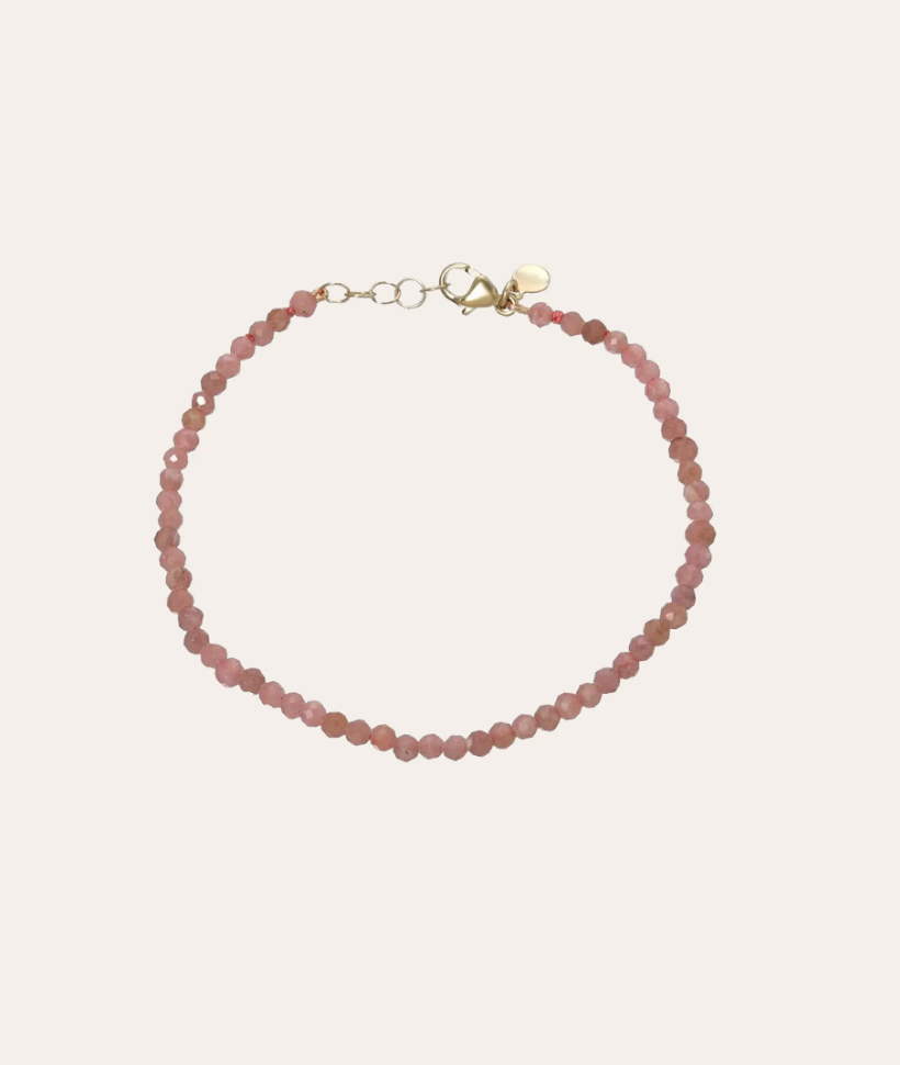Pink Rhodochrosite Beaded Bracelet