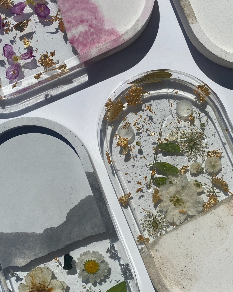 Wildflower Resin Trinket Tray