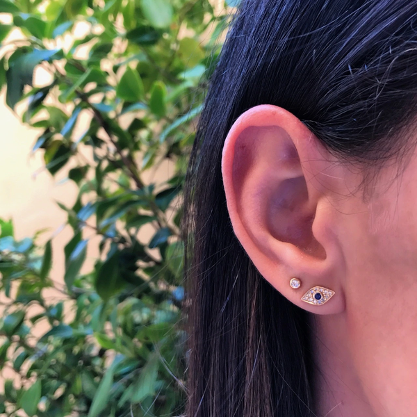 Bezel Diamond Stud Earring