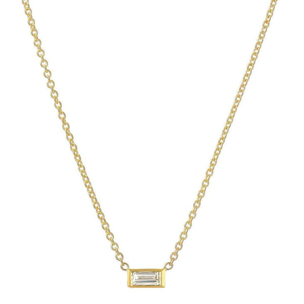 Diamond baguette necklace