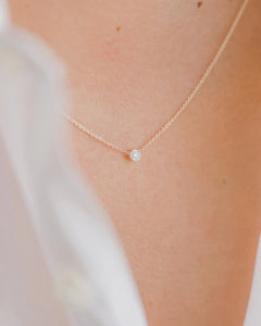 Small Bezel Diamond Necklace