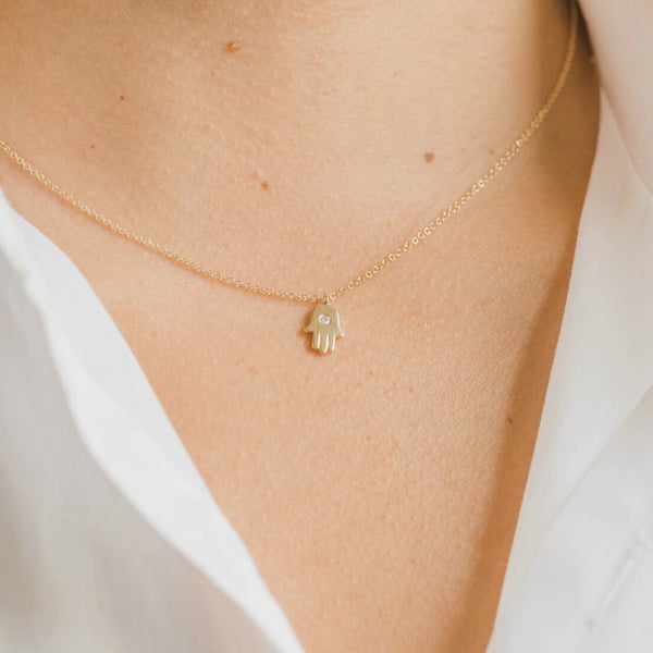 Diamond Hamsa Necklace