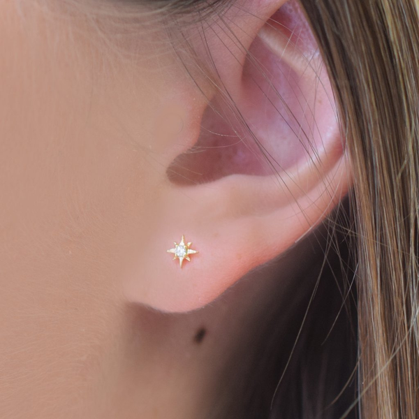 Mini Diamond Star Stud Earring