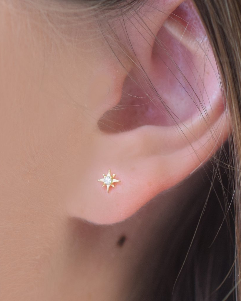 Mini Diamond Star Stud Earring (single)