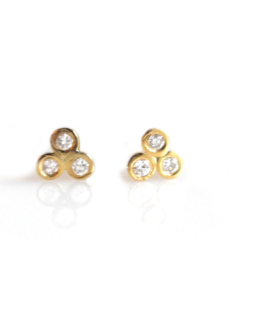 Trio Diamond Stud Earring (single)