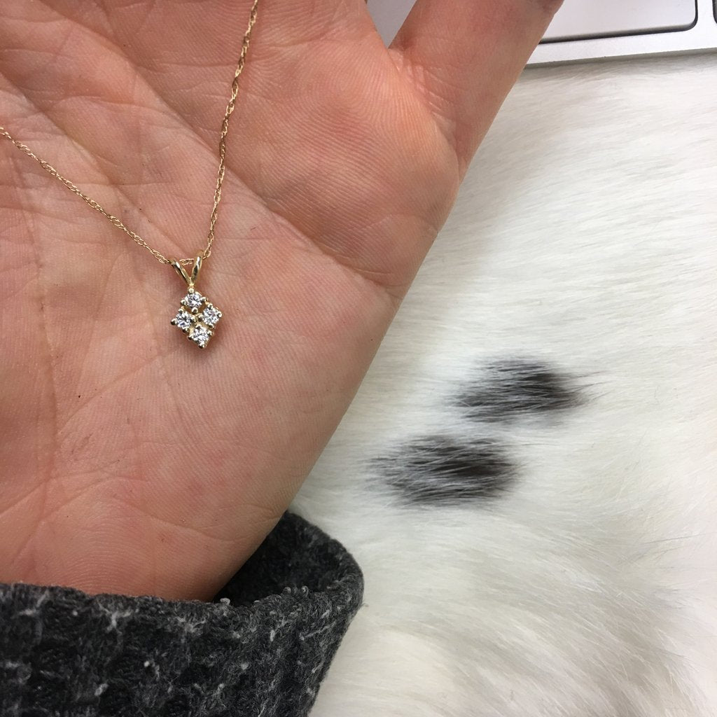 Diamond Love-Shield Pendant Necklace